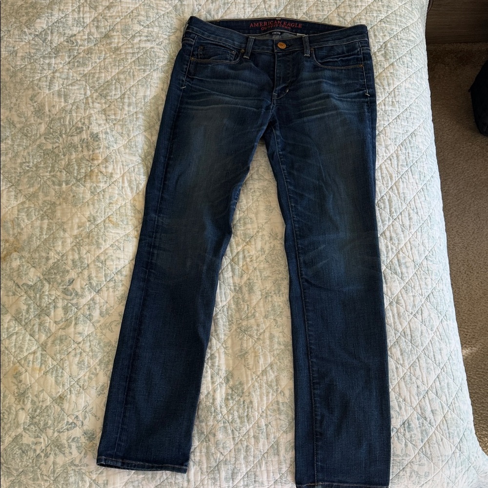 American Eagle Outfitters Women's Dark Blue Skinny Jeans